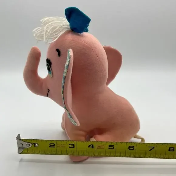 Vintage 70s Dream Pets R.Dakin & Co Dream Pets Pink Elephant Plush Flower Ears - Picture 8 of 11